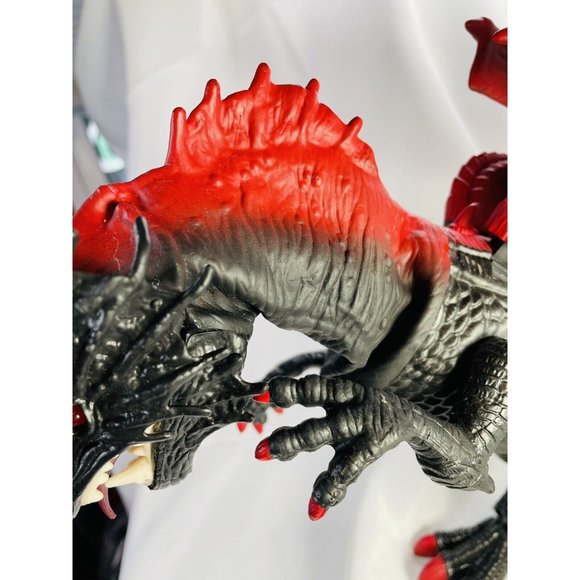 Dragon Large Toy 18 Inch Walking Roaring Moving Dragon-Lighted Red Eyes Black - Picture 11 of 12